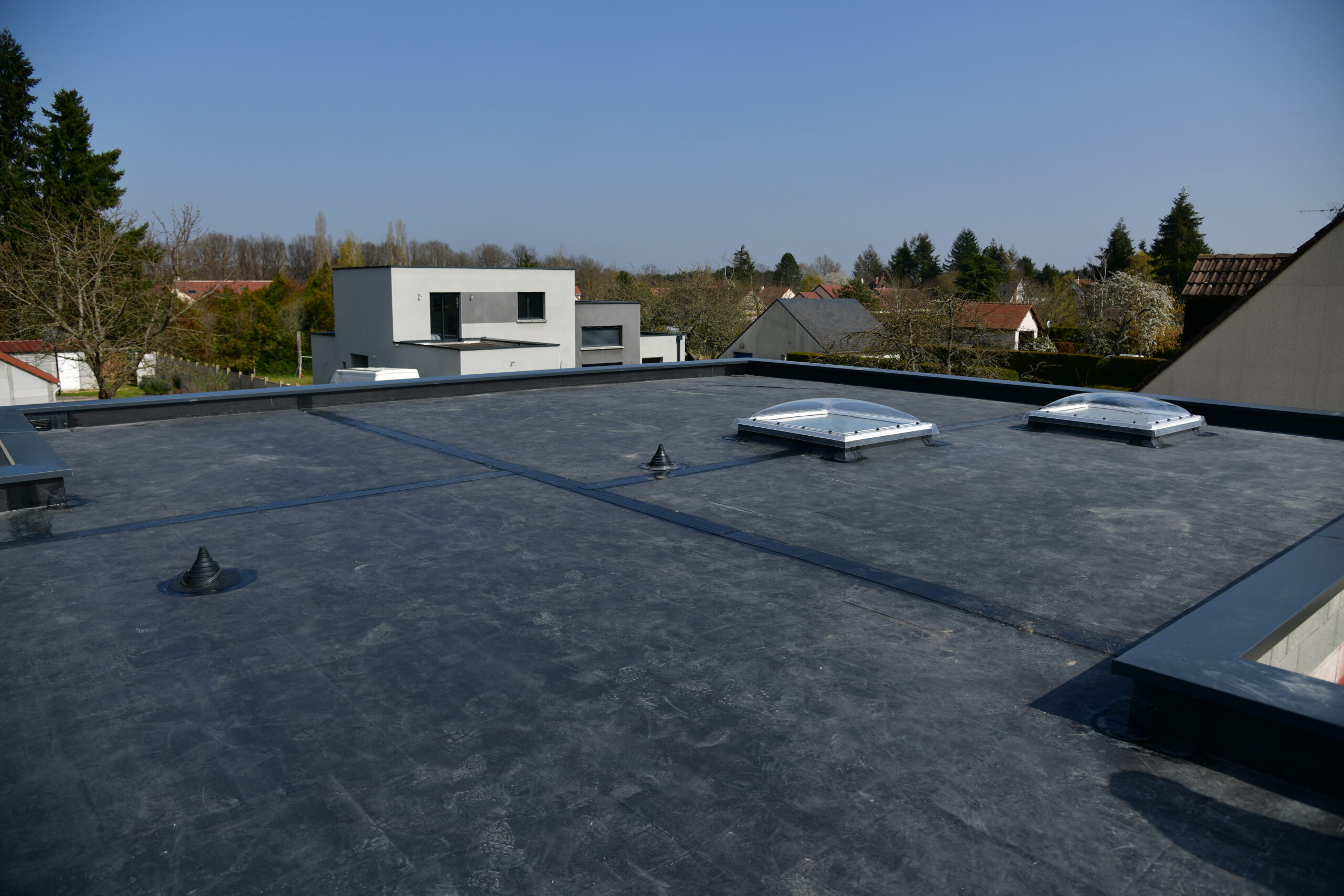 étanchéité toit terrasse membrane bitumineuse membrane synthétique PVC TPO système d'étanchéité liquide fuite réparation professionnel